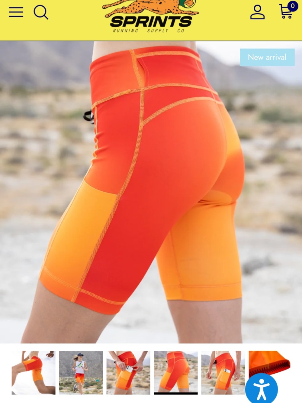 Sprints Gradient Orange-Red Women's Bike Shorts - Picture 2 of 6